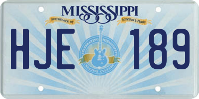 MS license plate HJE189