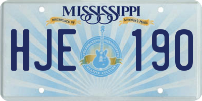 MS license plate HJE190