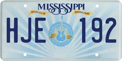 MS license plate HJE192