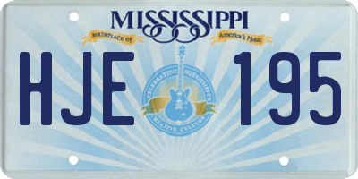 MS license plate HJE195