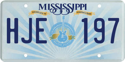 MS license plate HJE197