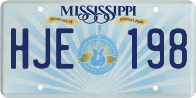 MS license plate HJE198