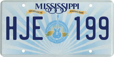 MS license plate HJE199