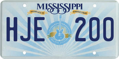 MS license plate HJE200