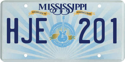 MS license plate HJE201