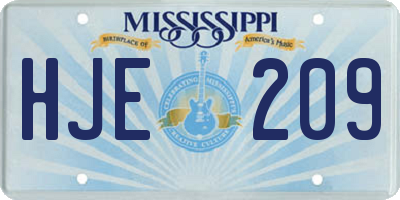 MS license plate HJE209