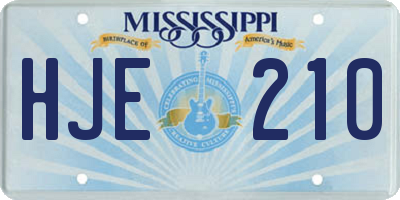 MS license plate HJE210