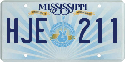 MS license plate HJE211