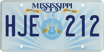 MS license plate HJE212