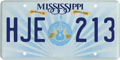 MS license plate HJE213