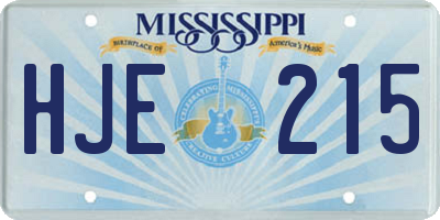 MS license plate HJE215