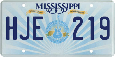 MS license plate HJE219