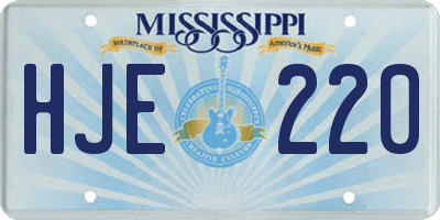 MS license plate HJE220