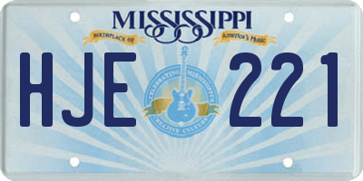 MS license plate HJE221