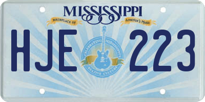 MS license plate HJE223