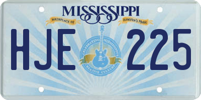 MS license plate HJE225