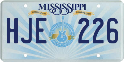 MS license plate HJE226