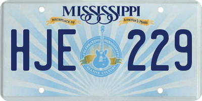 MS license plate HJE229