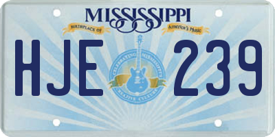 MS license plate HJE239