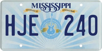 MS license plate HJE240