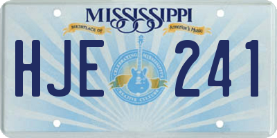MS license plate HJE241
