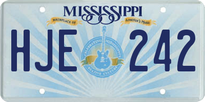 MS license plate HJE242