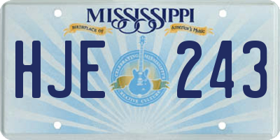 MS license plate HJE243