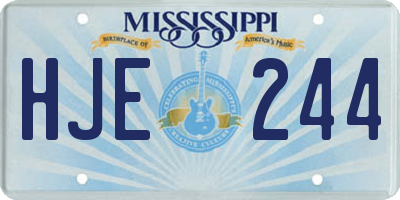 MS license plate HJE244