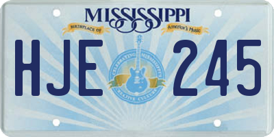 MS license plate HJE245