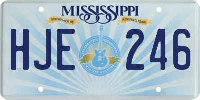 MS license plate HJE246