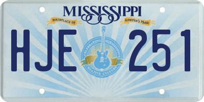 MS license plate HJE251