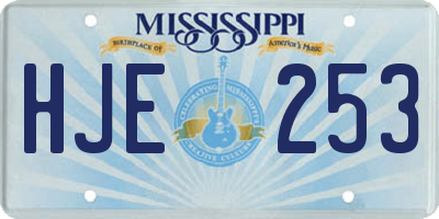 MS license plate HJE253