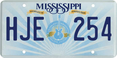 MS license plate HJE254
