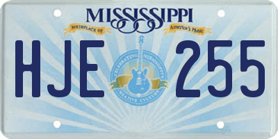 MS license plate HJE255