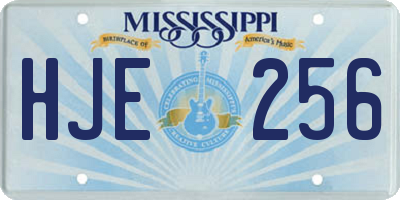 MS license plate HJE256