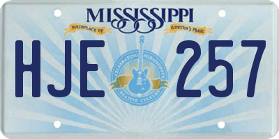MS license plate HJE257