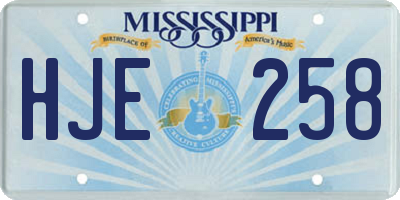 MS license plate HJE258