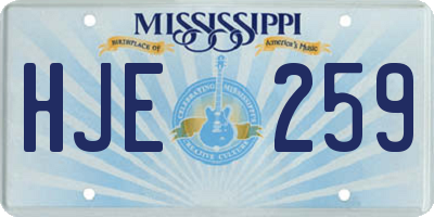 MS license plate HJE259