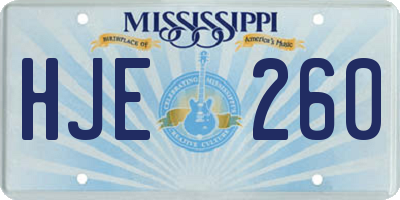 MS license plate HJE260