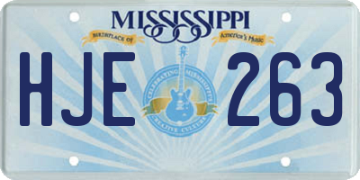 MS license plate HJE263