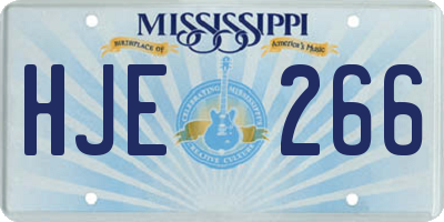 MS license plate HJE266