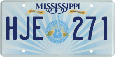 MS license plate HJE271