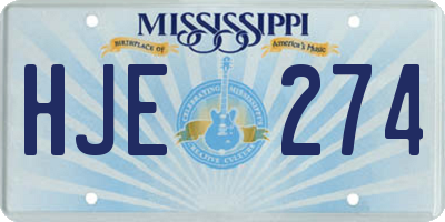 MS license plate HJE274