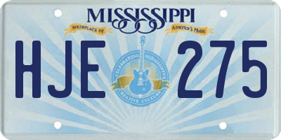 MS license plate HJE275