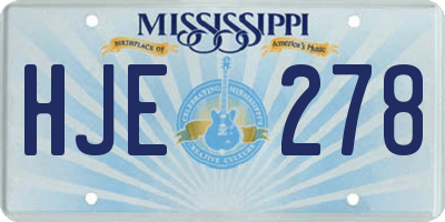 MS license plate HJE278