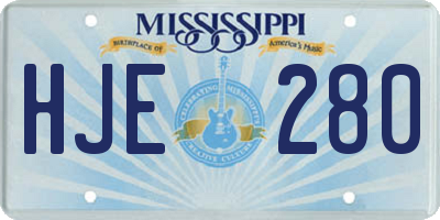MS license plate HJE280