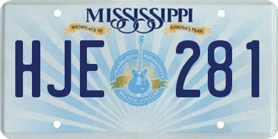 MS license plate HJE281