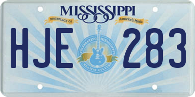 MS license plate HJE283