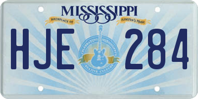 MS license plate HJE284