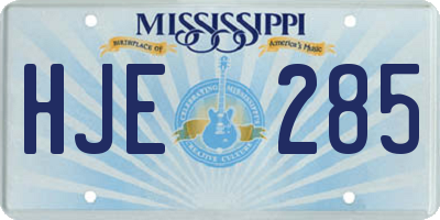 MS license plate HJE285